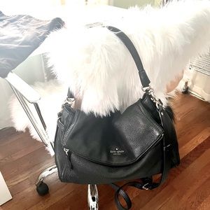 Kate Spade ♠️ butter soft black leather crossbody with detachable leather strap
